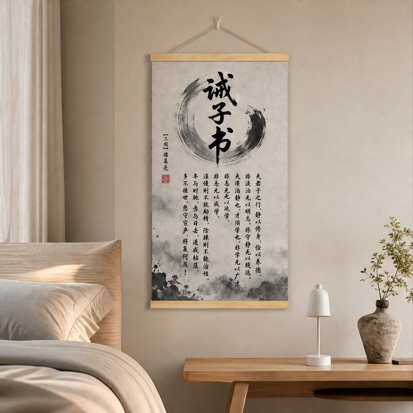 诸葛亮诫子书教室班级文化墙学生卧室静以修身家风劝学励志挂画