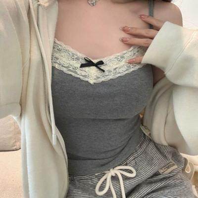 纯欲风吊带背心女大码200斤显瘦蕾丝花边吊带背心女内搭性感上衣