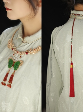 中式明制璎珞蝴蝶流苏汉服项链
