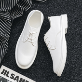 白色小皮鞋 工作上班学生青年结婚伴郎摄影英伦鞋 男生商务正装 西装