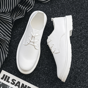 工作上班学生青年结婚伴郎摄影英伦鞋 西装 男生商务正装 白色小皮鞋