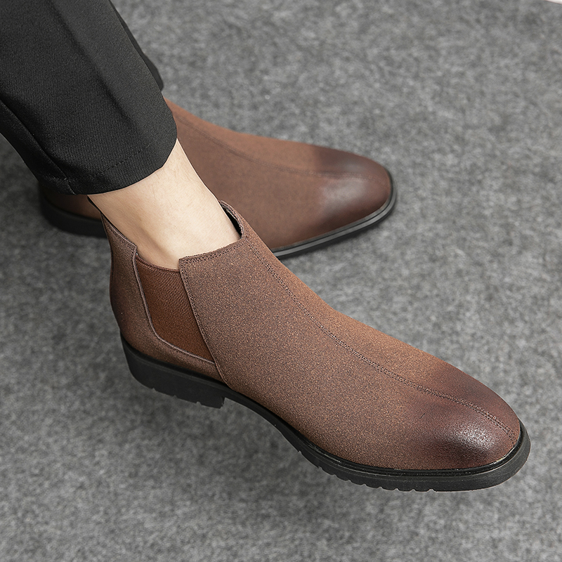 切尔西靴男靴子英伦风高帮皮鞋