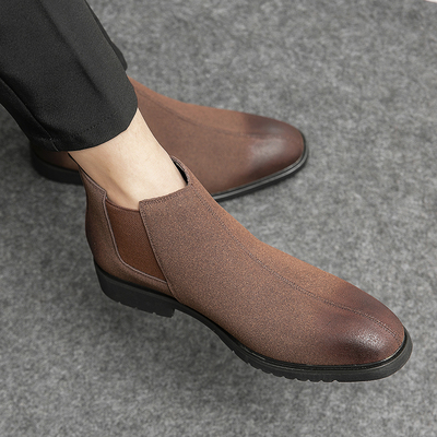 切尔西靴男靴子英伦风高帮皮鞋