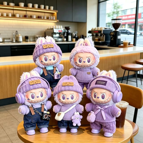 拉布挂件【娃+娃衣】毛绒公仔包包挂件搪胶玩偶布送女生labu国版