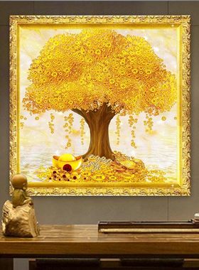 水晶钻石画满钻新款摇钱树5D贴钻十字绣2025玄关客厅卧室餐厅小幅