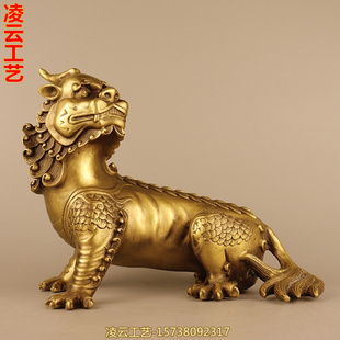纯铜独角兽谛听神兽摆件铜貔貅地藏王坐骑地听家居装饰工艺品摆件