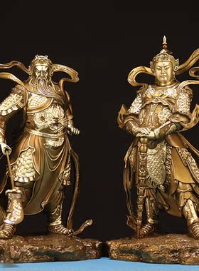 纯铜韦陀伽蓝菩萨神像韦驮关公护法财神铜像家用玄关佛堂供奉摆件