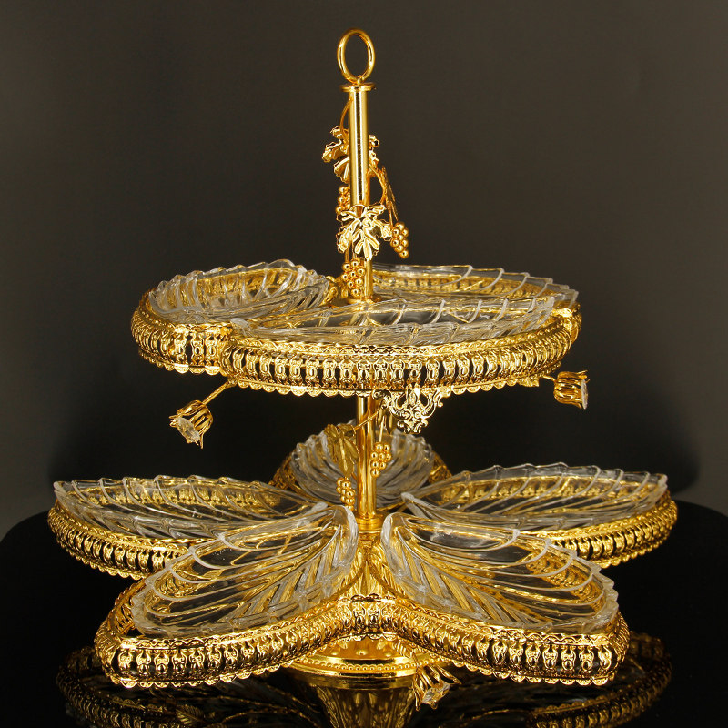 欧式玻璃水果盘创意零食盘现代客厅干果盘点心盘天鹅小吃碟包邮