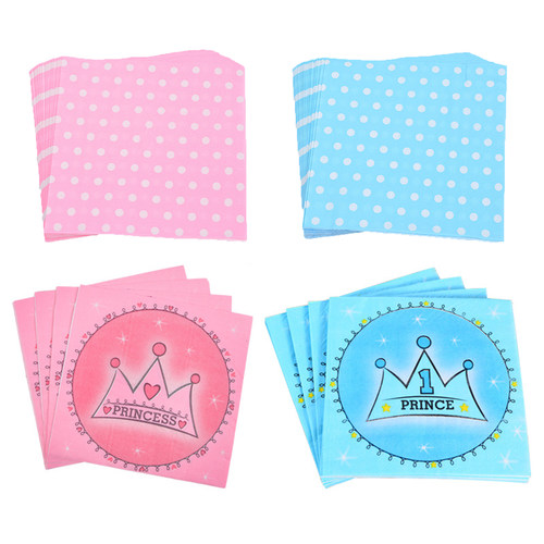 生日蛋糕纸餐巾派对装饰布置印花彩色方巾纸节庆用品非便携餐巾纸