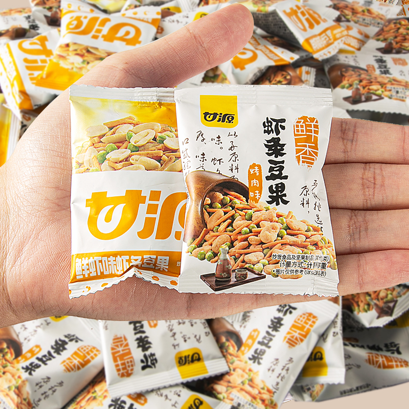 甘源虾条豆果鲜虾味烤肉味