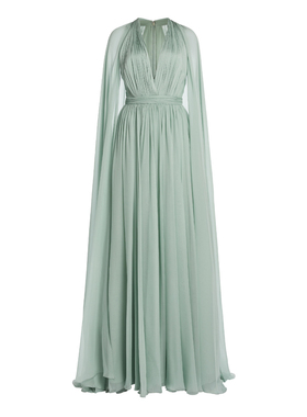 薄荷绿色晚礼服高端大气舞台装表演服2025新款走秀红毯妈妈装大气