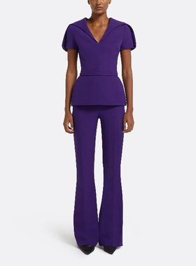 紫色套装年会个性时尚裤子2026新款高级质感晚宴派对长款高级质感