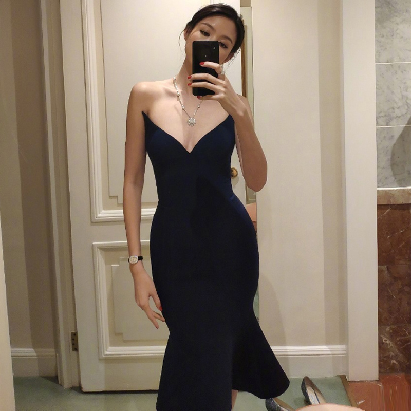 年会晚礼服女2025新款生日派对小礼服修身显瘦短款鱼尾连衣裙气质
