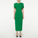 晚礼服短袖 气质妈妈宴会派对主持小礼服连衣裙 绿色中长裙2025新款