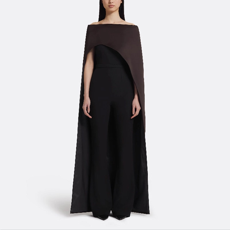 一字肩连体裤子2026新款高级质感宴会主持舞台装演出服宴会晚礼服
