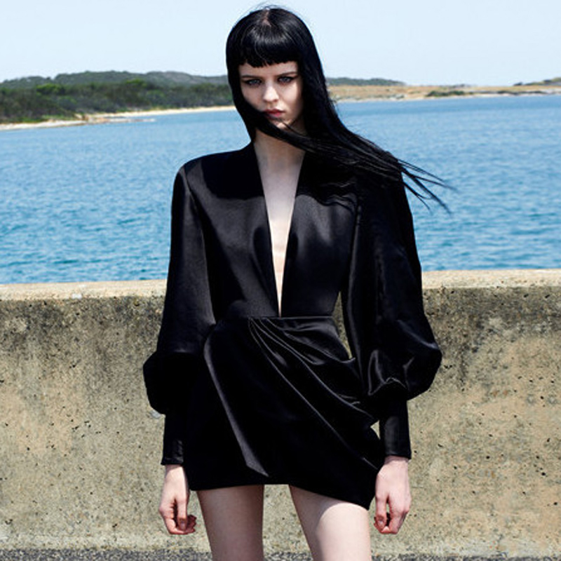 低胸晚礼服短款包臀生日派对晚宴