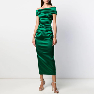 优雅晚礼服年会2025新款时尚一字肩宴会小礼服生日派对连衣裙女