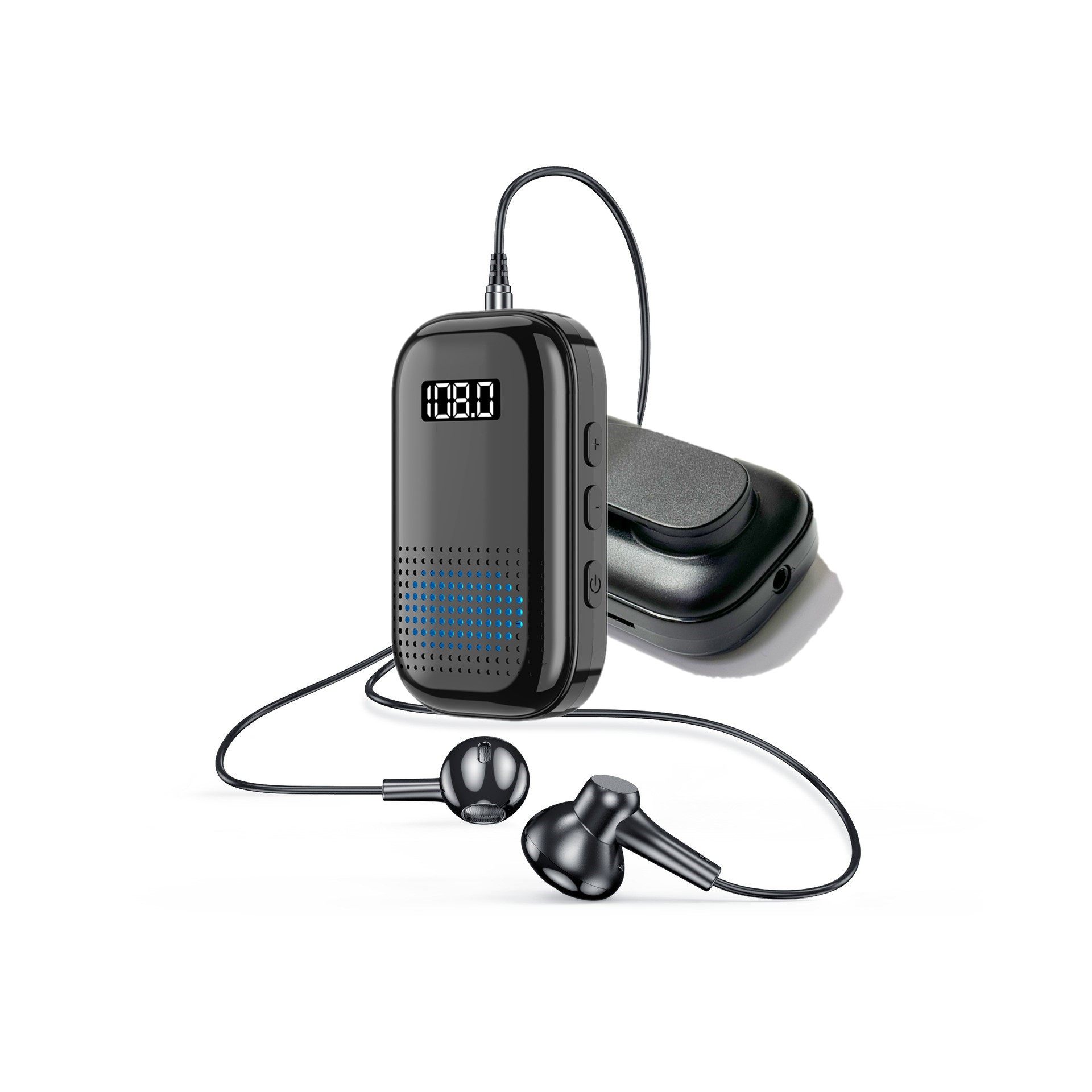 新款多功能蓝牙5.4音频接收器领夹式插卡FM收音机大电量超长待机,影音电器,蓝牙耳机,淘宝优惠券,粉丝福利购,淘宝优惠卷