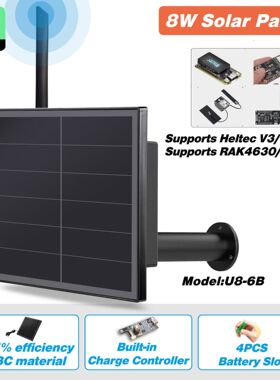 支持Meshtastic通信太阳能LoRa节点内置18650电池RAK4631、Heltec