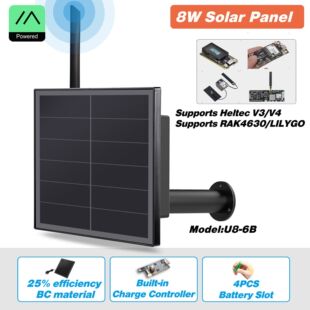 支持Meshtastic通信太阳能LoRa节点内置18650电池RAK4631、Heltec