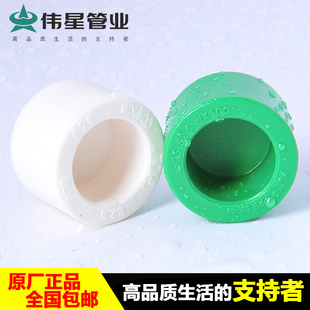 伟星管业 伟星6分PPR冷热水管管件 自来水管配件管帽 堵帽绿白色