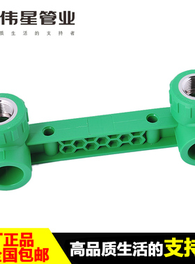 伟星PPR水管双联体内丝弯头龙头定位器 连体阴螺纹弯头正品绿色