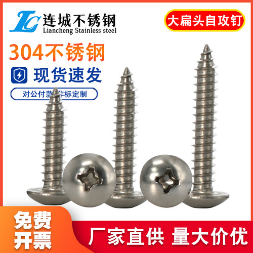 304不锈钢自攻螺丝钉大扁头