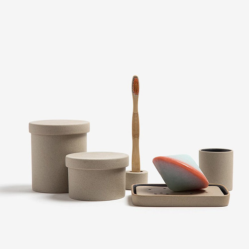 Ferm LIVING Bon Accessories陶瓷卫浴牙刷架肥皂盒储物罐