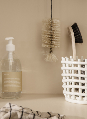 Ferm LIVING Ceramic陶瓷收纳篮肥皂盒手工编织图案客厅收纳