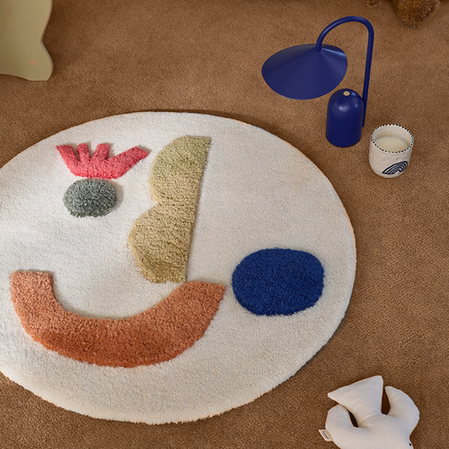 Ferm Living Panto笑脸儿童房手工簇绒地毯趣味地垫