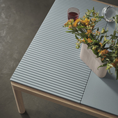 Muuto Couple岩板瓦片石器桌面实木茶几咖啡桌