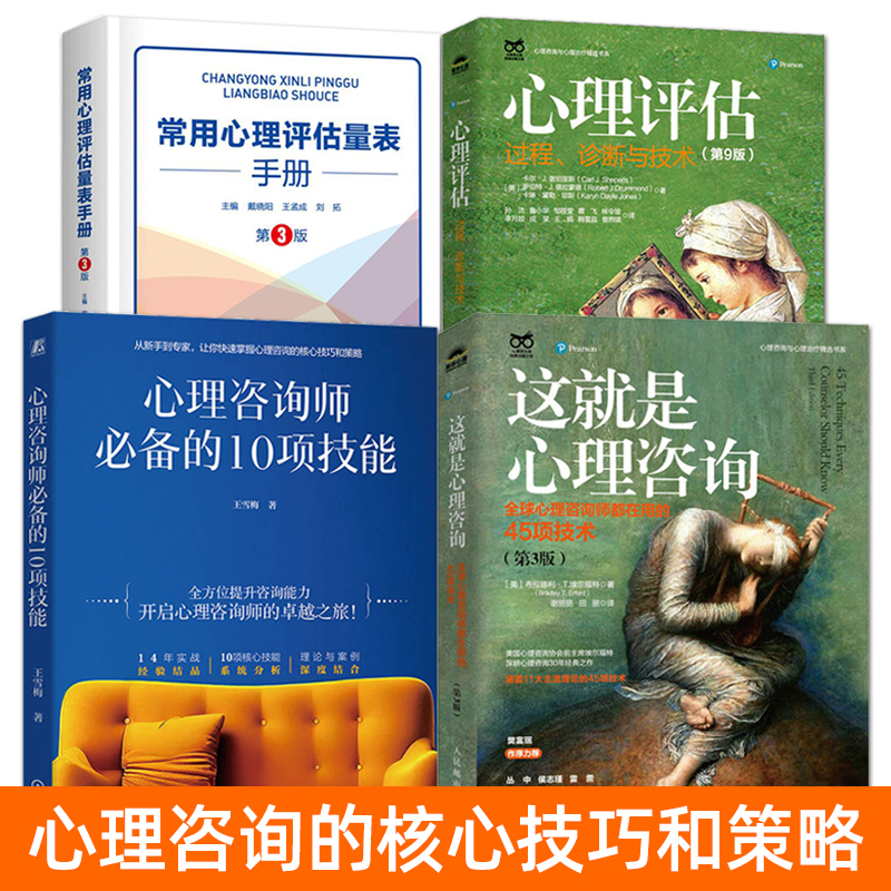 这就是心理咨询+心理咨询师的10项技能+常用心理评估量表手册+心理评估过程诊断与技术 新手建议 心理测验测量量表 咨询会谈案例