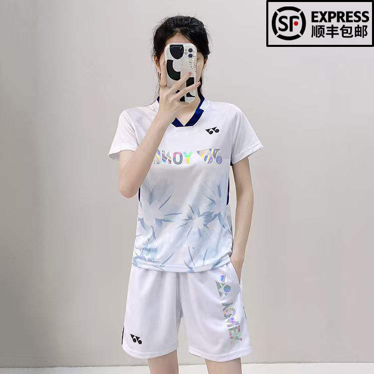 YONEX/尤尼克斯男女款套装羽毛球服yy网球衣速干短袖训练比赛定制