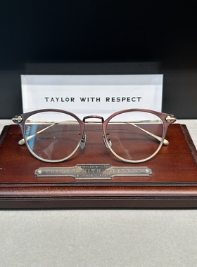 正品Taylor with respect眼镜日本手工镜架全框酒红渐变色男女款
