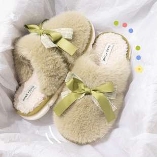 2026新款厚底防滑保暖踩屎感毛绒鞋情侣冬季棉拖鞋女士室内外家居