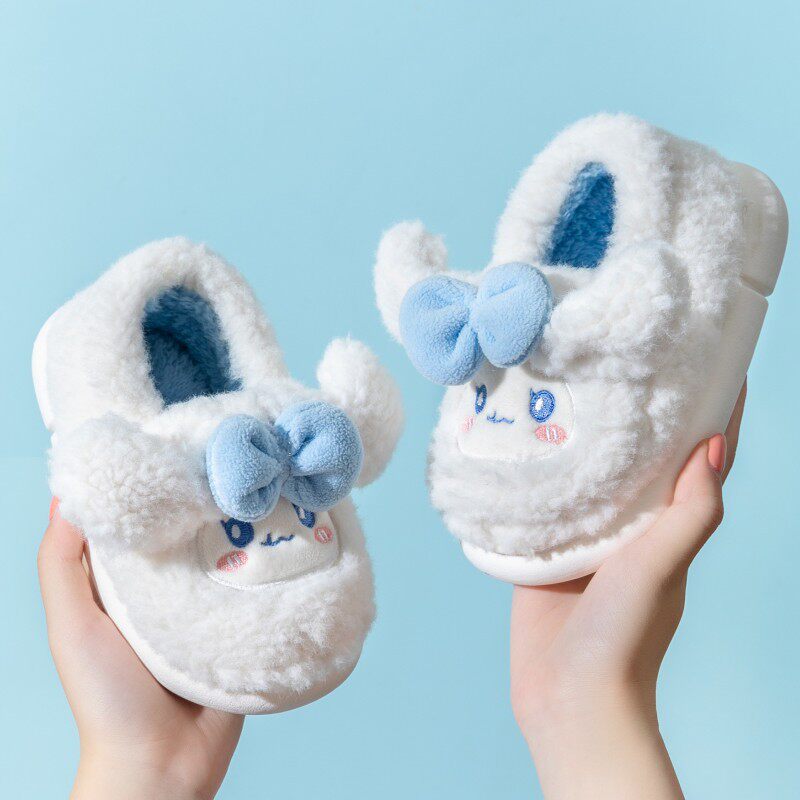 儿童棉鞋小孩保暖加绒毛毛鞋秋冬女童棉拖鞋包跟2026新款卡通居家