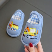 纯棉拖鞋 布艺软底学步儿童1 3岁软底室内防滑无声静音家居室内