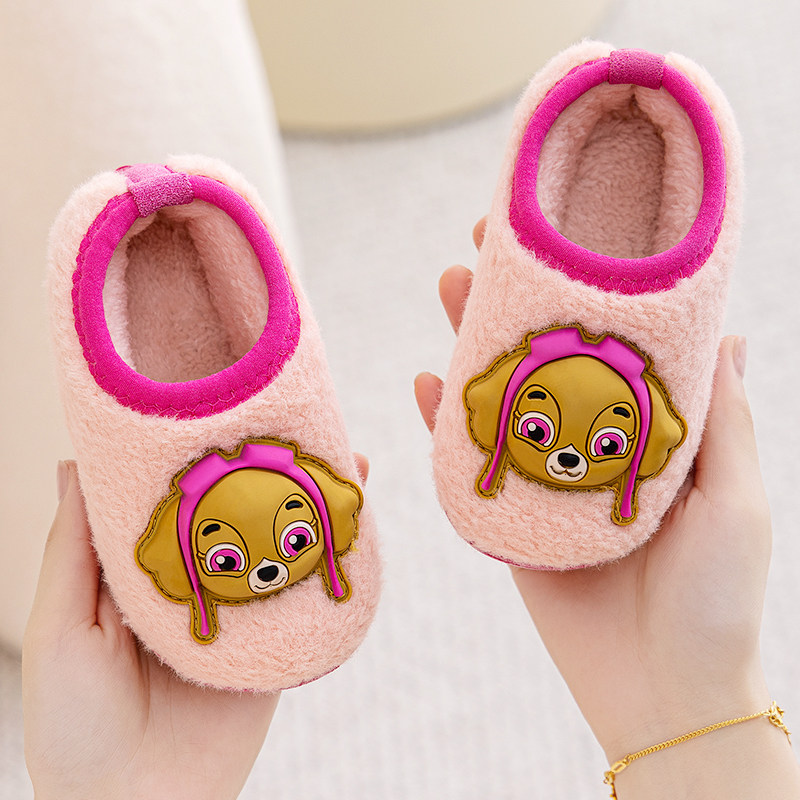 男童女孩棉鞋2026新款包跟汪汪队棉拖鞋儿童冬季家居毛鞋小童室内