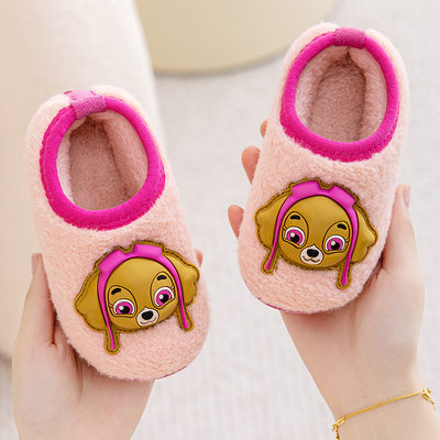 儿童棉鞋汪汪队家居毛鞋包跟冬季