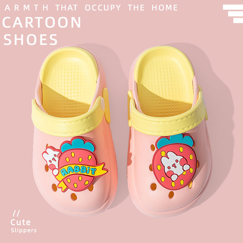 儿童洞洞鞋夏新款EVA外穿中小童卡通可爱宝宝拖鞋婴幼儿包头柔软