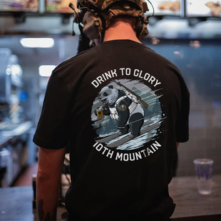 为了荣耀 新品T恤户外短袖夏季半袖T恤健身 硬汉俱乐部 熊猫战士