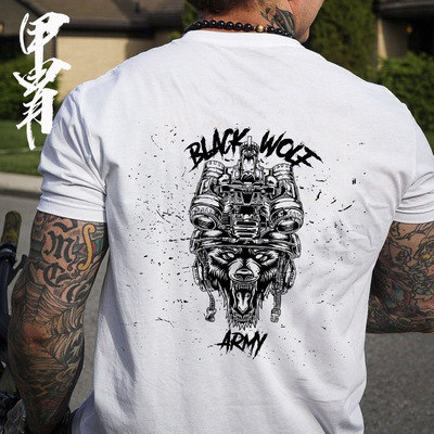 燃烧的猿猴 圆领短袖T恤 硬汉服装 夏季新品 军事风 ARMY印花