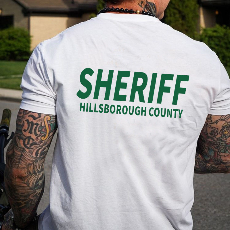 美J主题SHERIFF 圆领短袖T恤 硬汉服装夏季新品 军事风