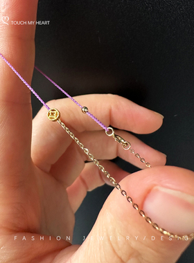 原创女999足金+18k金半链手绳