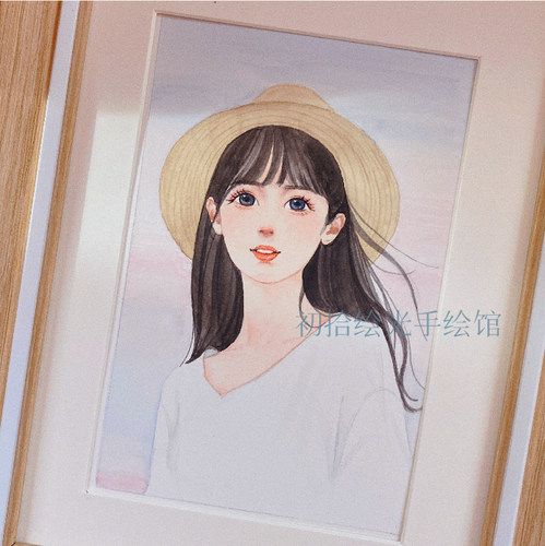 个性化定制卡通水彩画纯手绘卡通