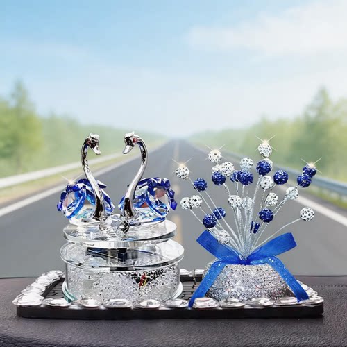 太阳能旋转水晶天鹅汽车香水