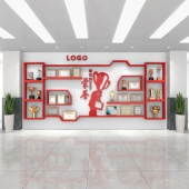 定制公司荣誉墙展示架奖牌奖杯置物架一字隔板木质烤漆展示墙学校