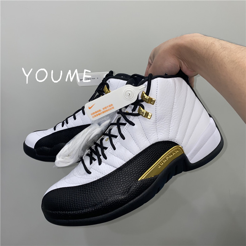 air jordan 12 aj12金扣 乔12黑白金 男子休闲篮球鞋 ct8013-170