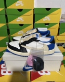 AJ1 TS藤原浩闪电倒钩低帮黑白蓝男篮球鞋 AirJordan DM7866 140