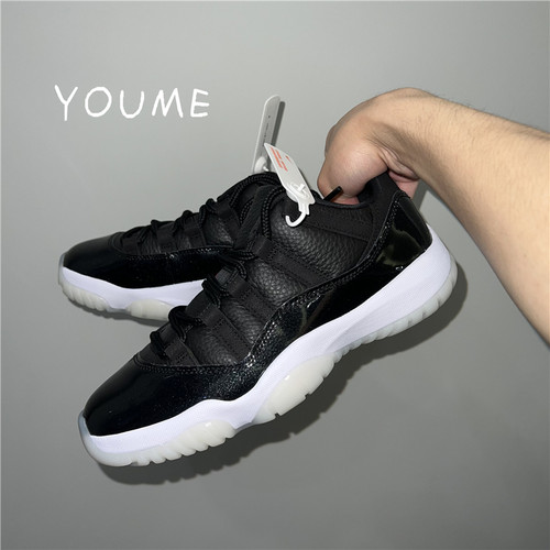 AJ11大魔王黑白低帮男休闲篮球鞋